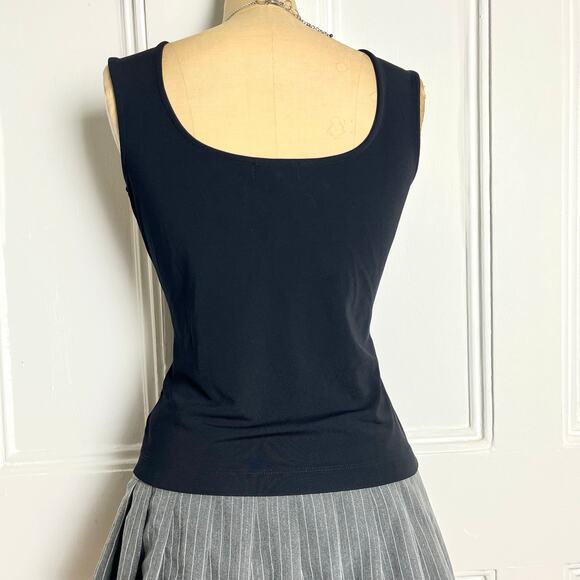 Casual Corner Black Sequin Tank Top glam festive Whimsygoth size M - Picture 5 of 7